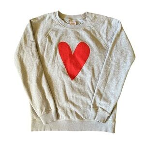 Hanna Andersson Women’s XS gray french terry sweatshirt with classic red heart